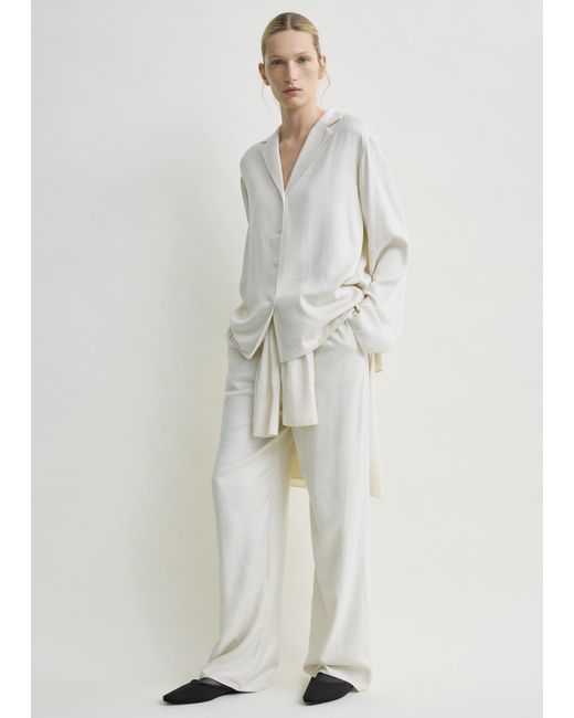 Totême White Monogram Flannel Pj Top