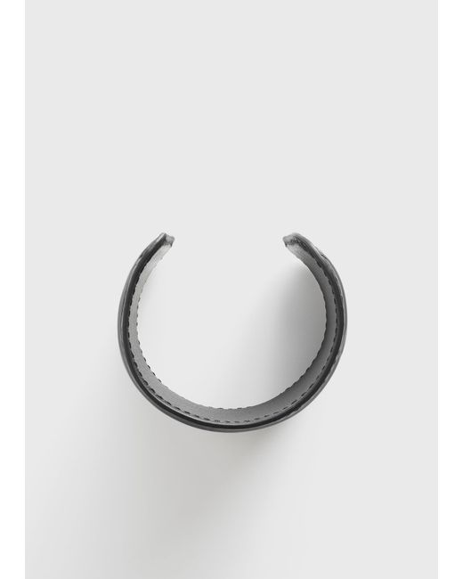 Totême Black Long Croco-Embossed Cuff