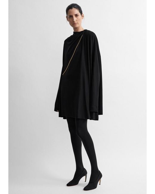 Totême Black Asymmetric Scarf Dress