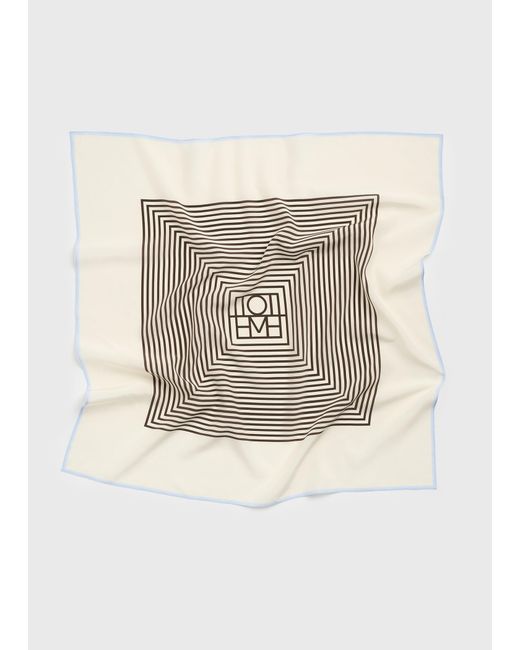 Totême  Natural Centered Monogram Silk Scarf