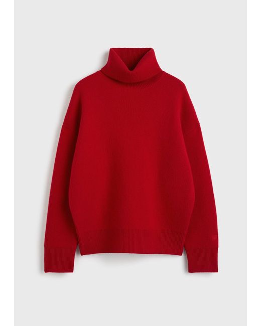 Totême  Red Double-Knit Turtleneck