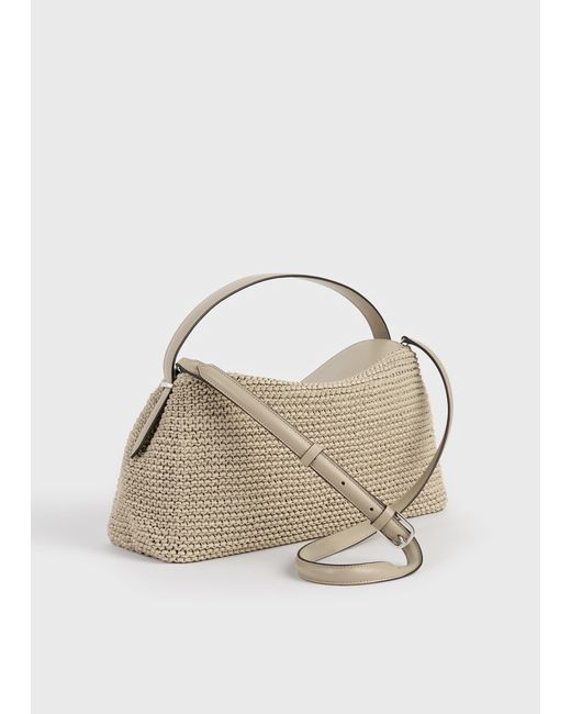 Totême  Natural T-Lock Woven-Leather Top Handle