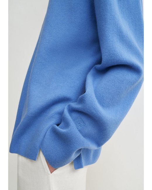 Totême  Blue Crew-Neck Cashmere Knit
