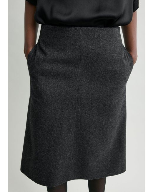 Totême Multicolor Twill Suit Skirt Charcoal