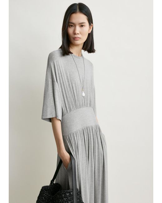 Totême White Jersey Tee Dress Pale Mélange