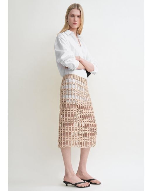 Totême Natural Beaded Skirt