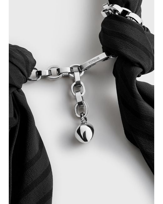 Totême Black Silk Scarf Collar