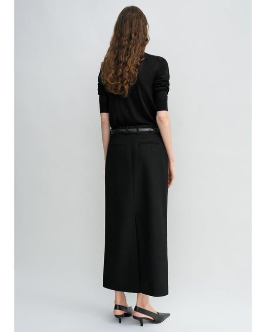 Totême Black Low-Waist Straight Skirt