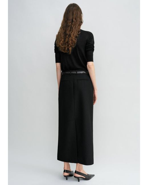Totême Black Low-Waist Straight Skirt