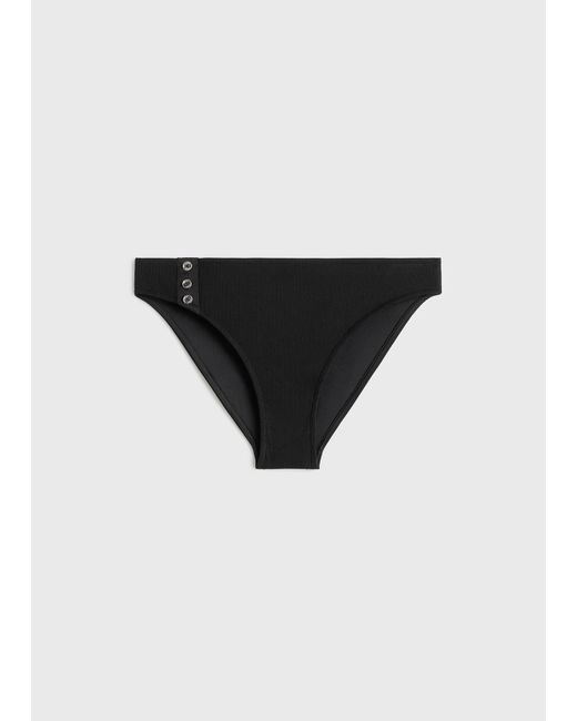 Totême  White Ribbed Bikini Bottoms