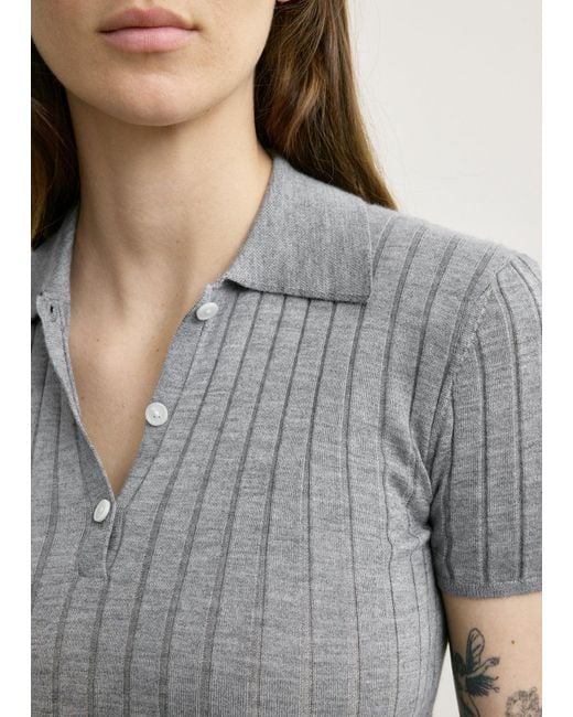 Totême Natural Ribbed Cashmere Silk Polo