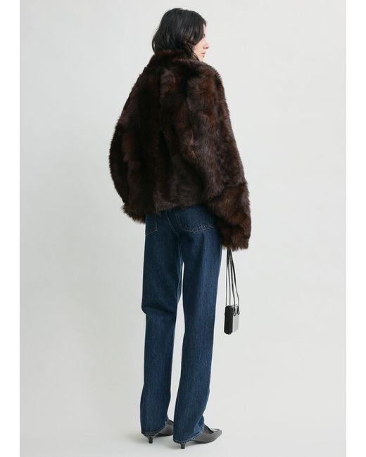 Totême Black Silky Shearling Jacket