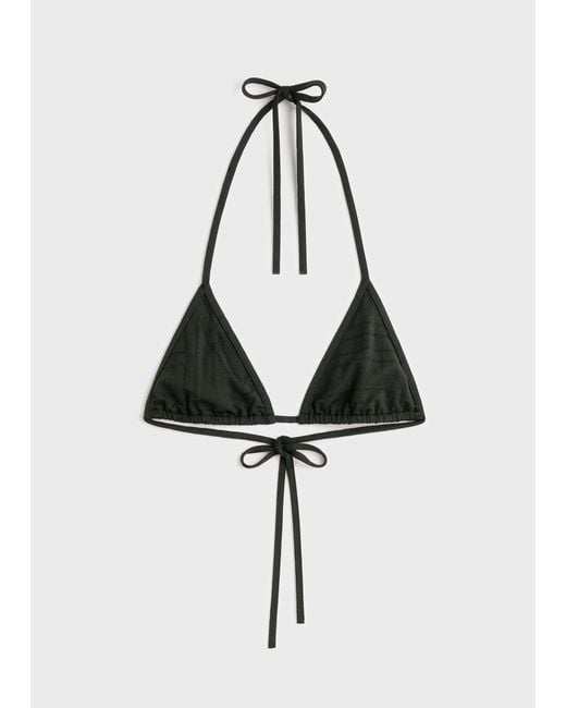 Totême Natural Monogram Pointelle Bikini Top