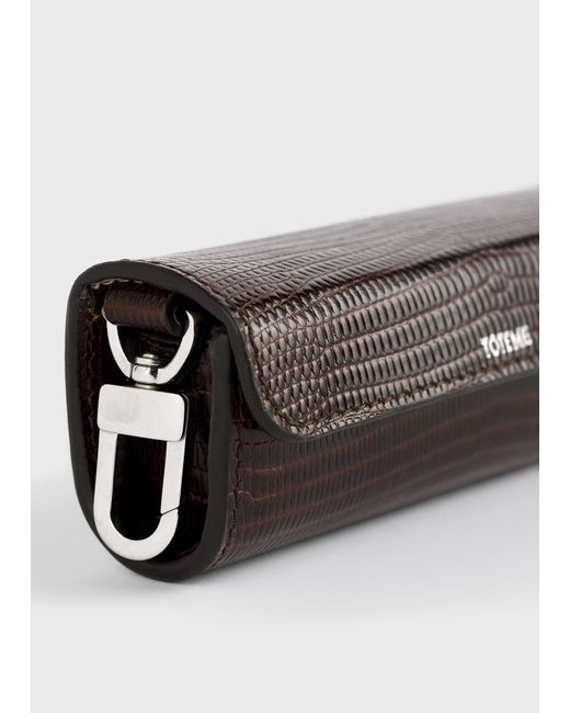 Totême White Lizard-Embossed Lipstick Case