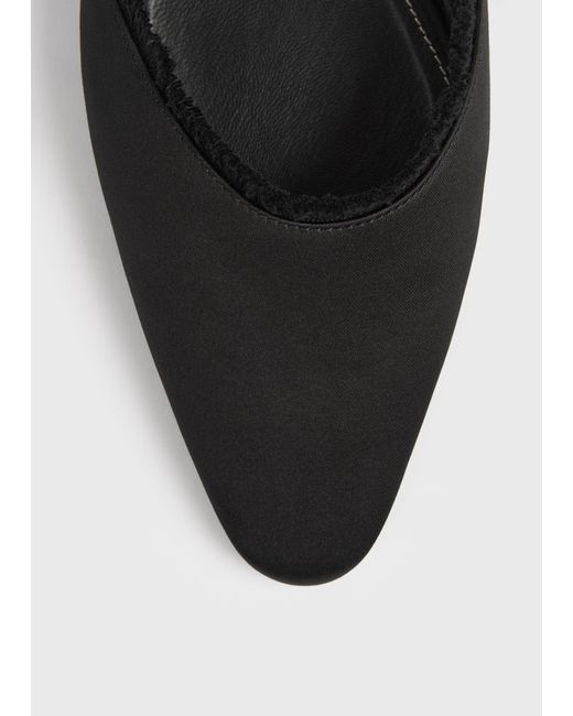 Totême White Frayed Satin Lounge Slippers