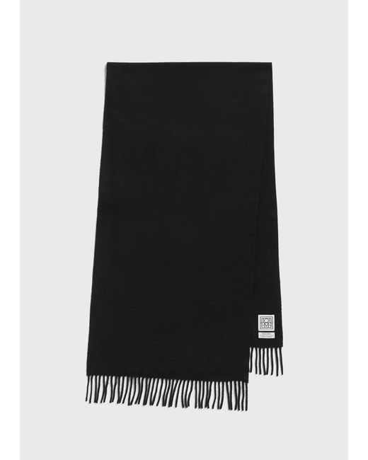 Totême Black Classic Wool Scarf