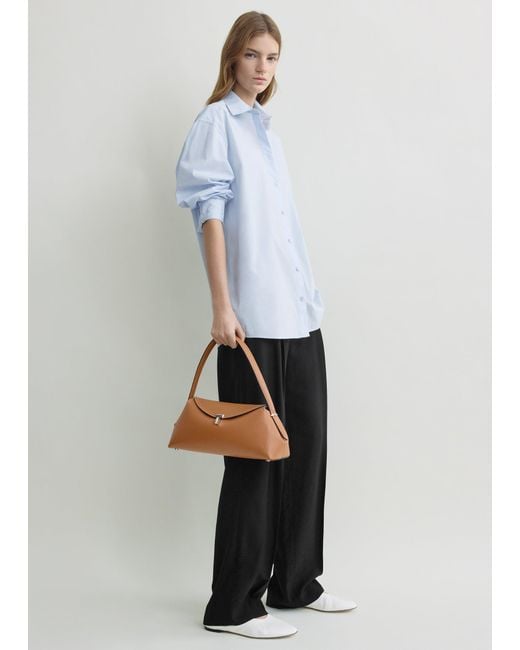 Totême  White T-Lock Grained-Leather Shoulder