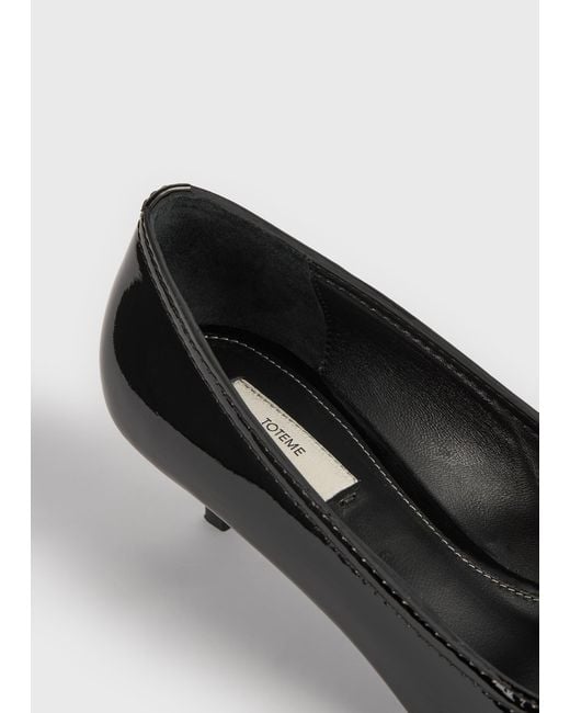 Totême White Patent Loafer Pumps