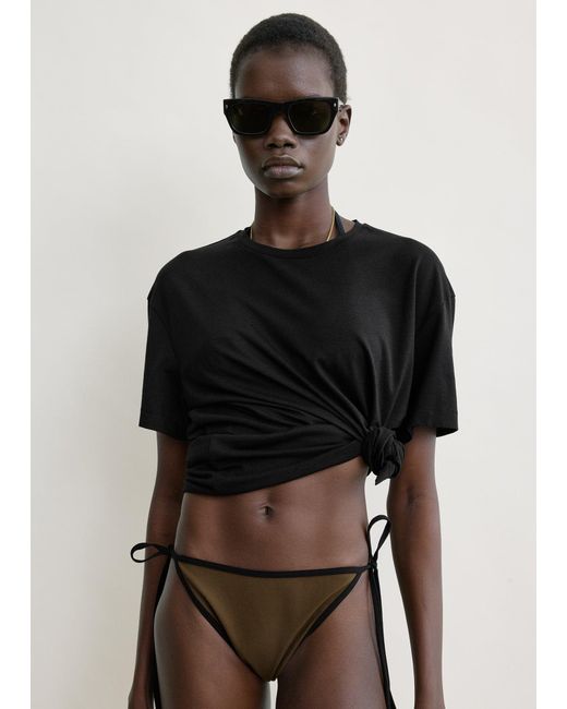 Totême Natural Stripe Tie Bikini Bottoms