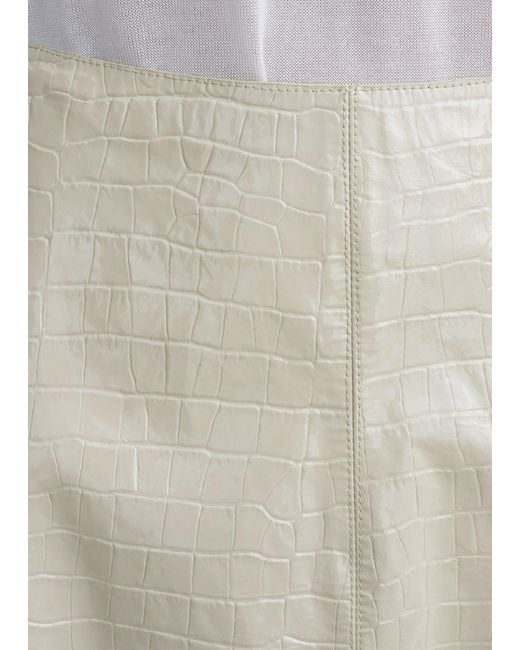 Totême Natural Croco-Embossed Skirt