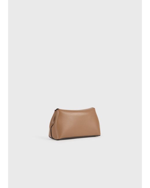 Totême White Mini T-Lock Leather Clutch