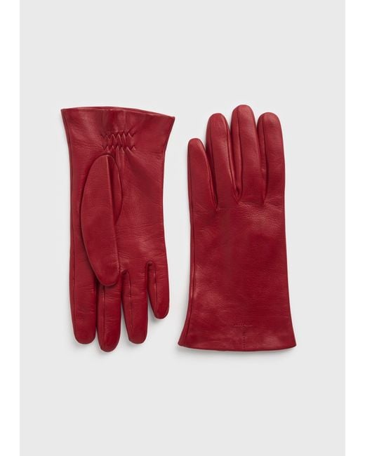 Totême Red Leather Gloves