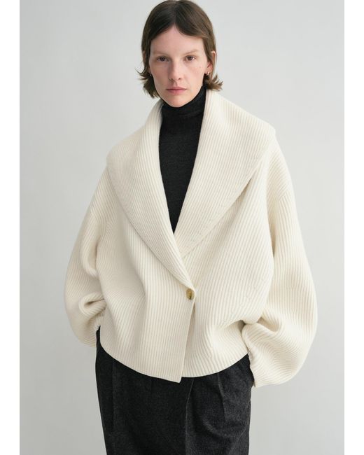 Totême Natural Shawl-Lapel Cardigan