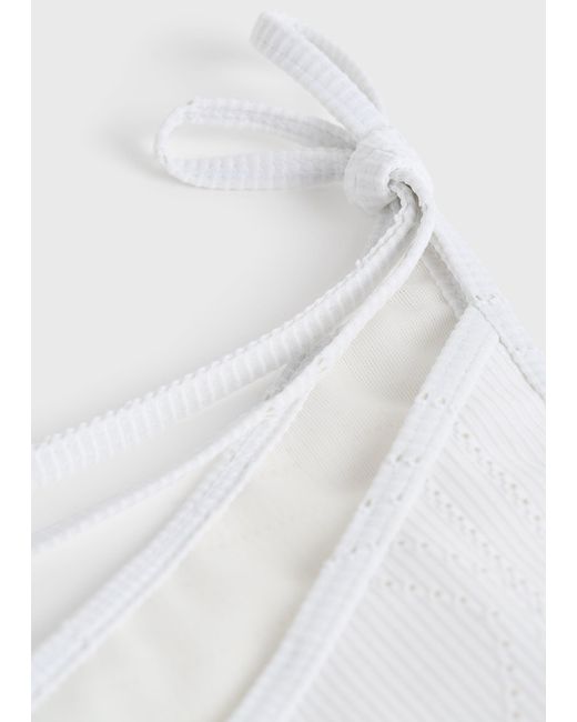 Totême White Monogram Pointelle Bikini Bottoms