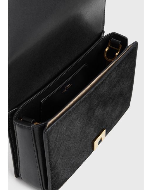 Totême Black Mini T-Flap Pony Hair Bag