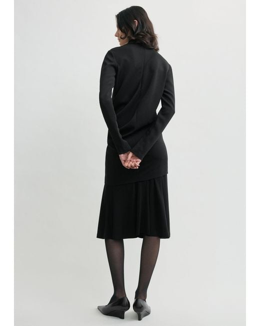 Totême Black High-Neck Twist Blouse