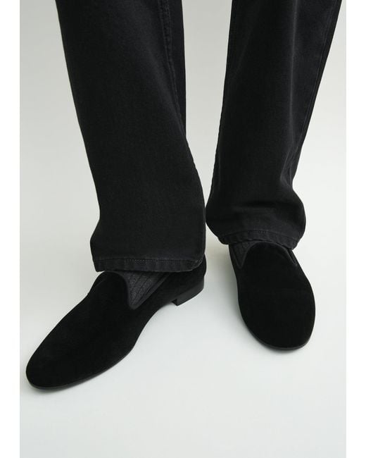 Totême White Velvet Loafers