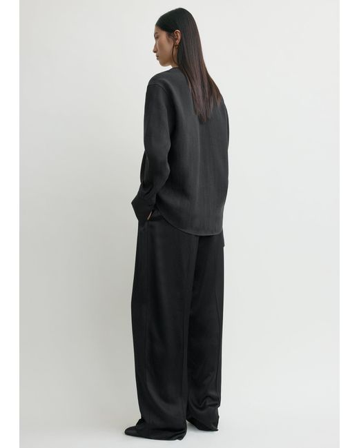 Totême Black Cowl Blouse
