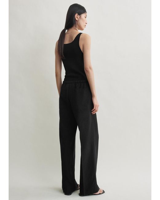 Totême Black Fluid Drawstring Trousers