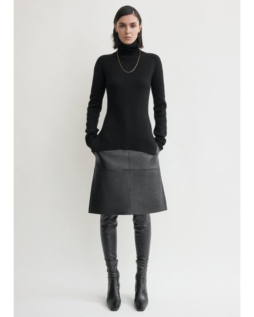 Totême Black High-Neck Double Knit