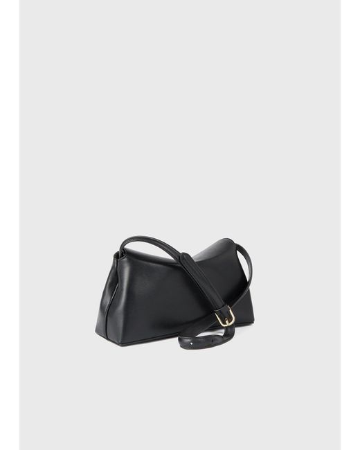 Totême Black T-Lock Leather Clutch