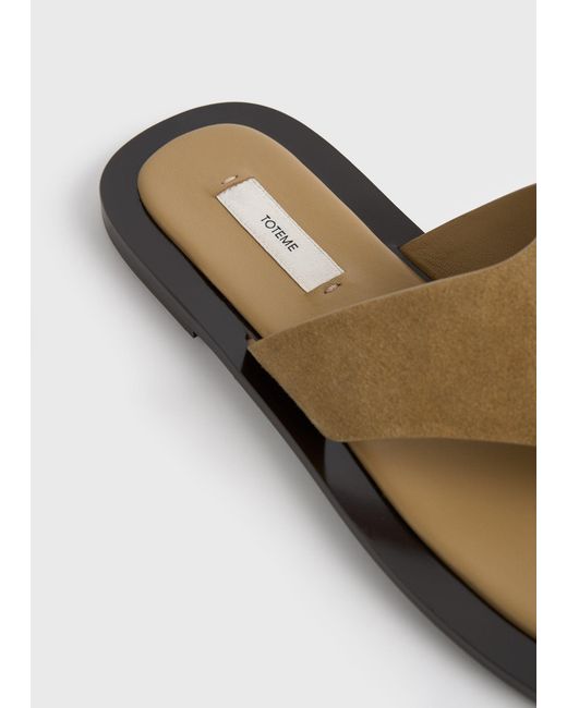 Totême  White T-Bar Suede Sandals