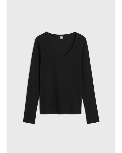 Totême Black Classic Rib Top