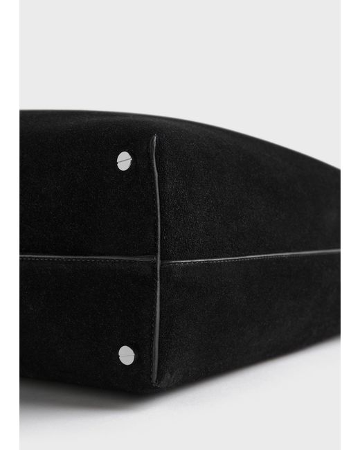 Totême  Black Bevel Suede Bag