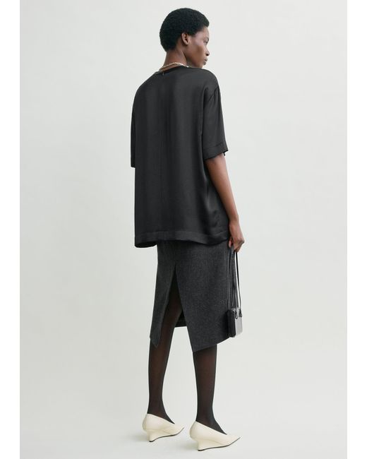 Totême Black Satin Tee