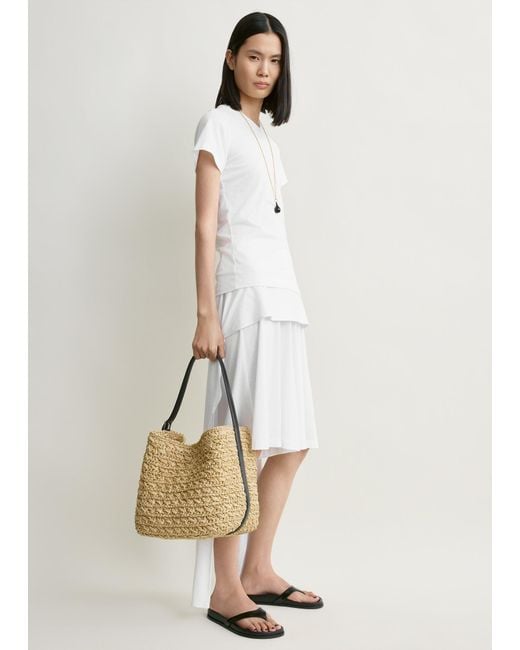 Totême  Metallic Medium Belted Paper Raffia Tote