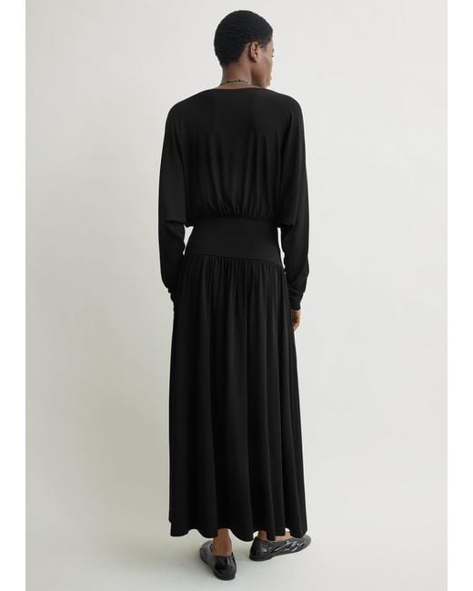 Totême Black Boatneck Jersey Dress
