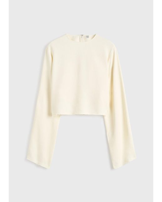 Totême  White Cropped Sablé Blouse