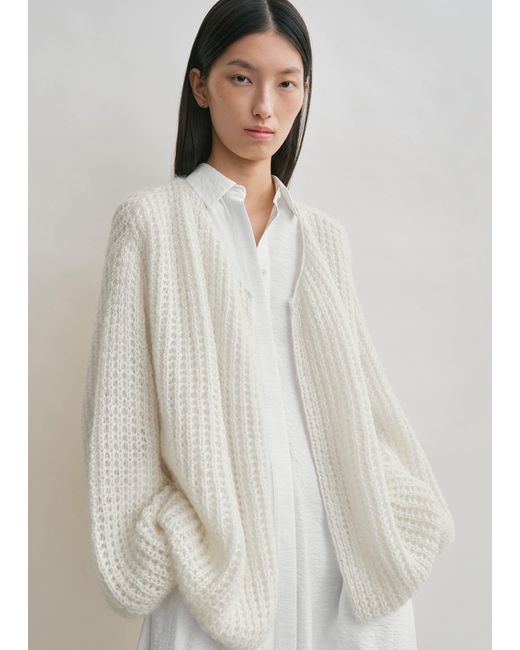 Totême White Puffed Cardigan Off