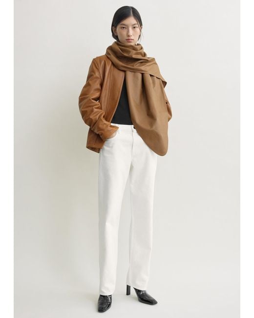 Totême Brown Big Leather Scarf