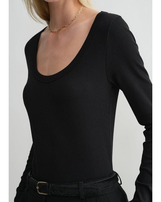 Totême Black Classic Rib Top