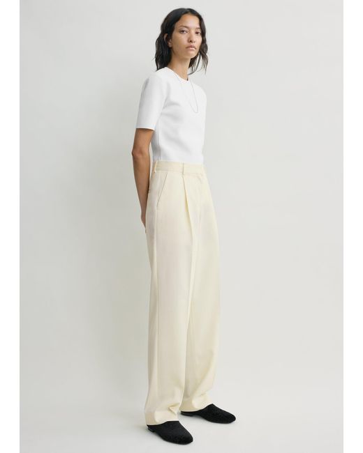 Totême  White Pleat Trousers