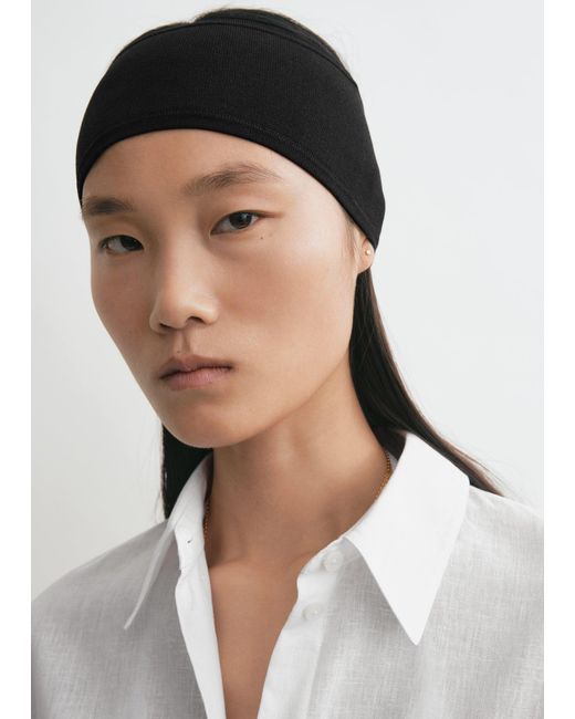 Totême Black Compact Knit Headband