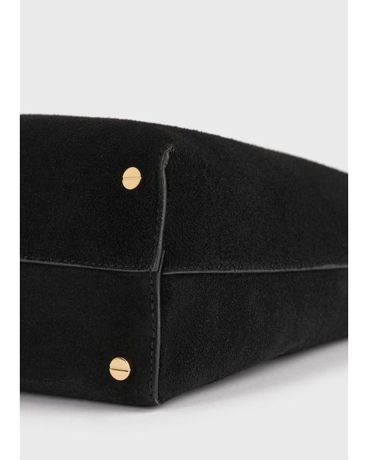 Totême  Black Medium Bevel Suede Bag