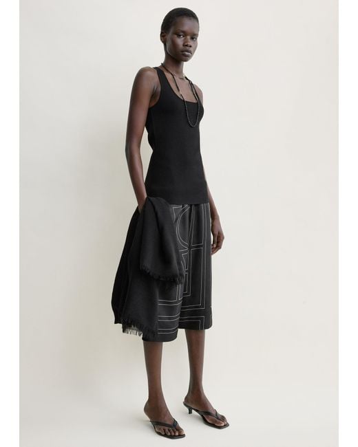 Totême Black Monogram Silk Pj Culottes