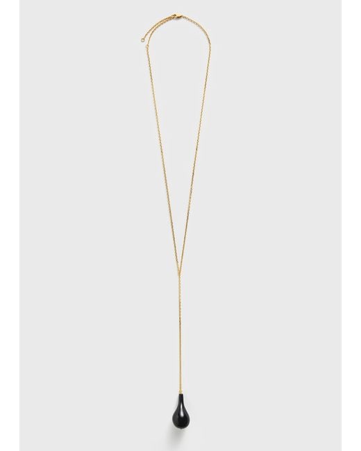 Totême White Large Onyx Drop Necklace
